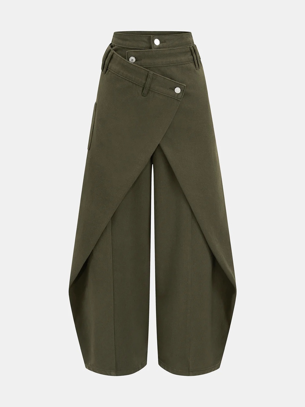 COMMENSE Cross-Front Wide-Leg Jeans - size Medium